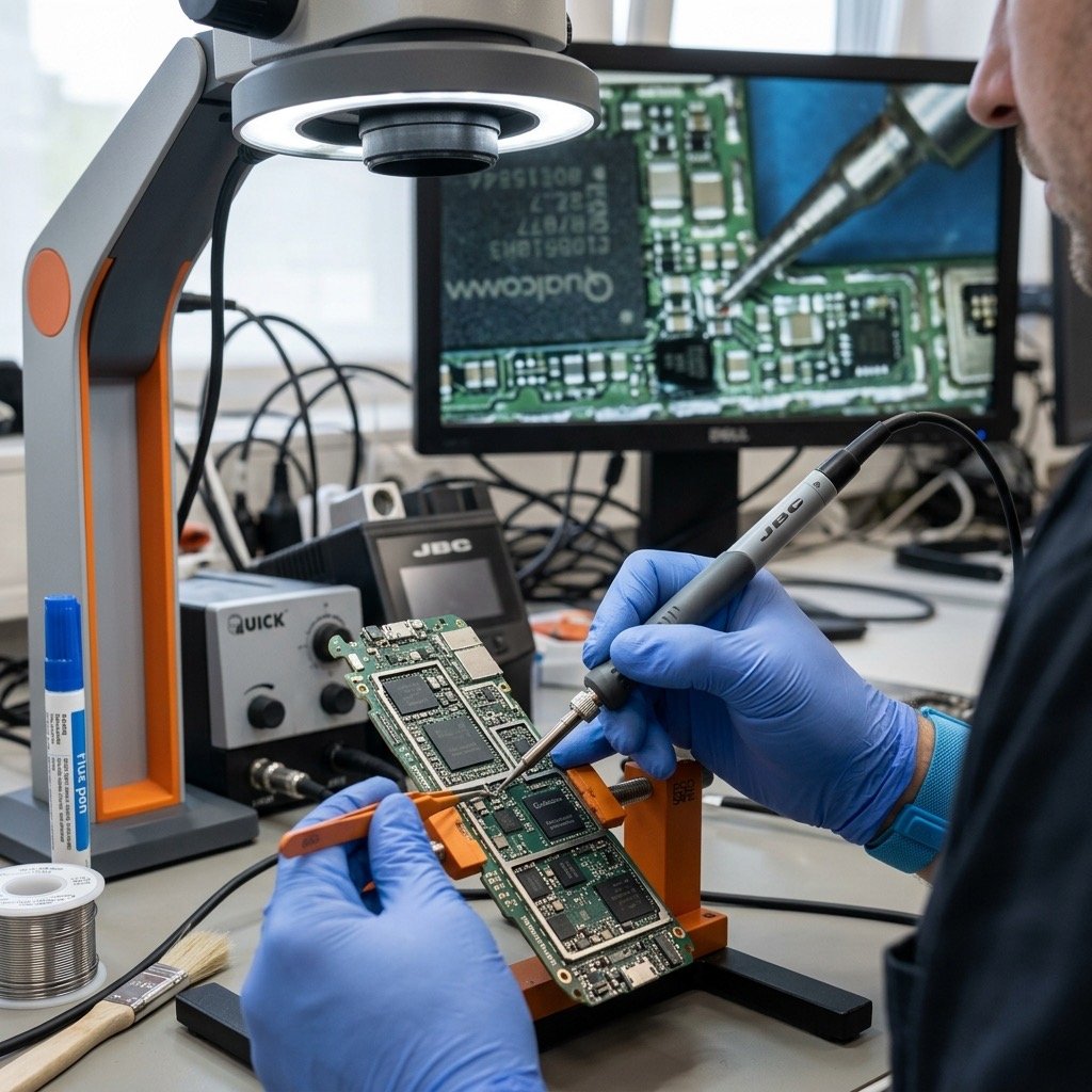 Motorola mobile phone display and charging port soldering repair in Lucknow